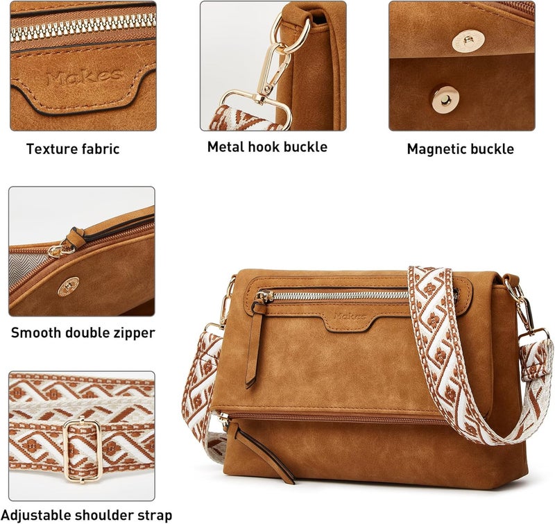 Makes Crossbody Purse for Women Small Crossbody Bags Trendy Vegan Leather with Adjustable Shoulder Straps Gift for Mother Wife Mom - Image 5